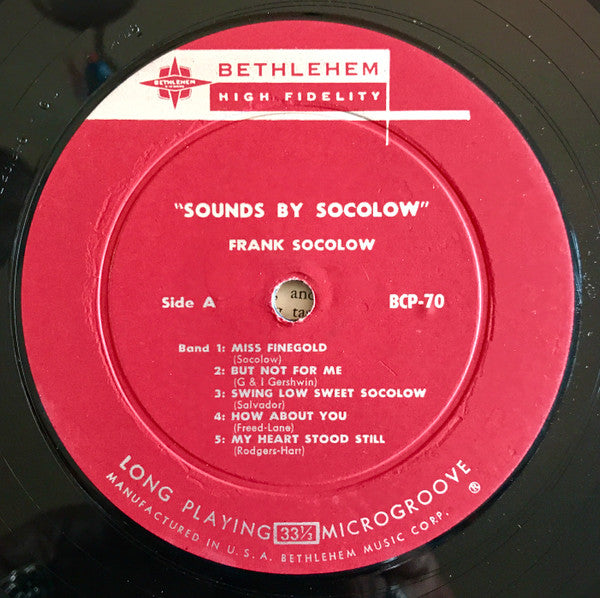 Frank Socolow's Sextet : Sounds By Socolow (LP, Album, Mono)