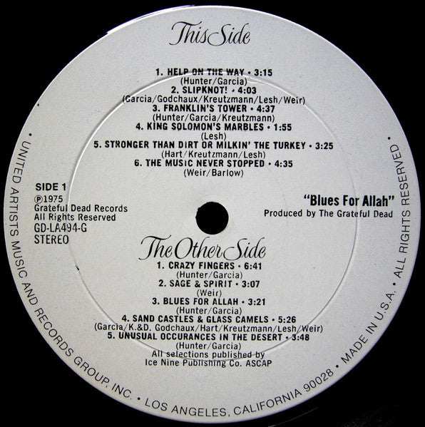 Grateful Dead* : Blues For Allah (LP, Album, Ter)
