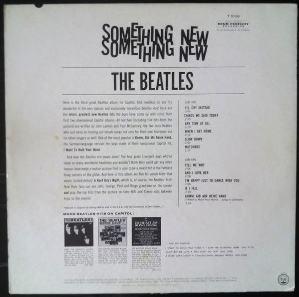 The Beatles : Something New (LP, Album, Mono, Scr)