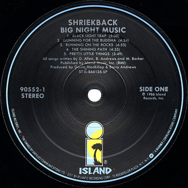 Shriekback : Big Night Music (LP, Album, SP )
