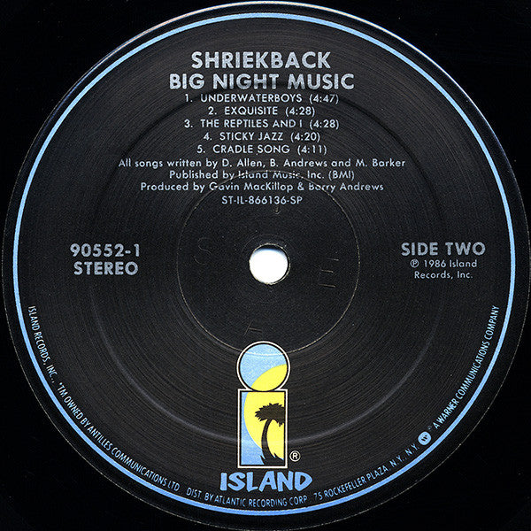 Shriekback : Big Night Music (LP, Album, SP )