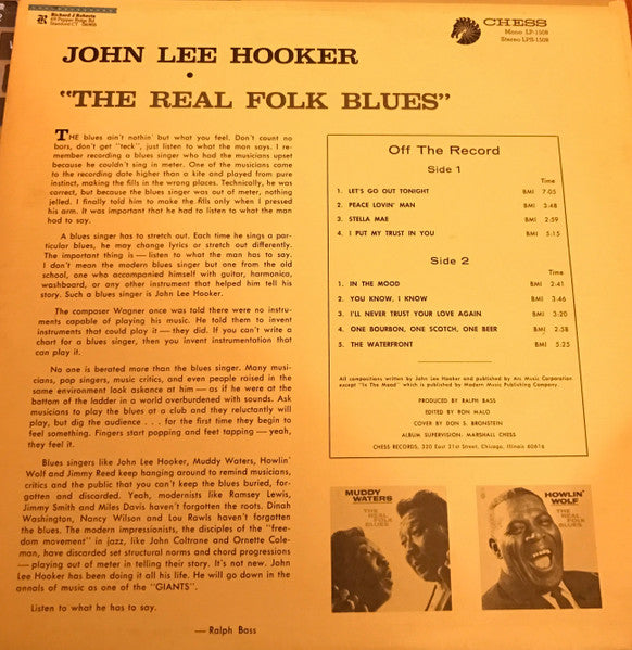 John Lee Hooker : The Real Folk Blues (LP, Album)