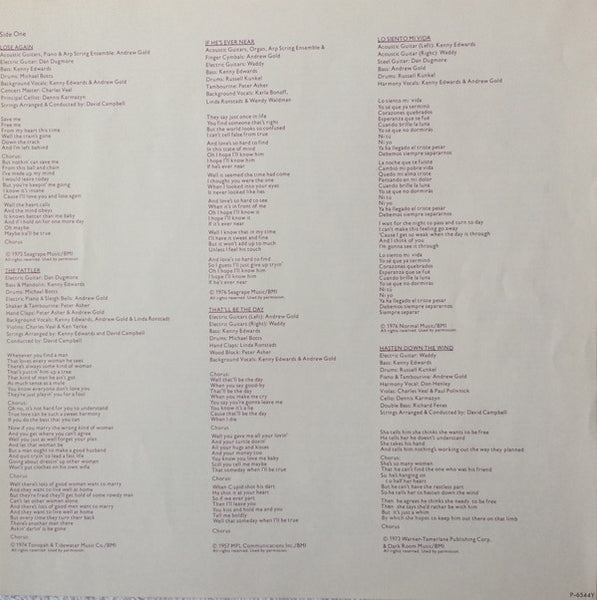 Linda Ronstadt = リンダ・ロンシュタット* : Hasten Down The Wind = 風にさらわれた恋 (LP, Album, RE, Gat)