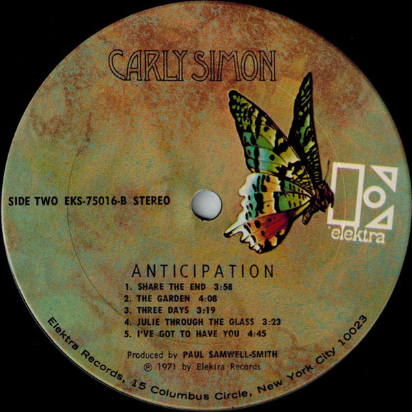 Carly Simon : Anticipation (LP, Album, San)