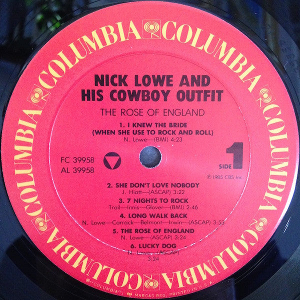 Nick Lowe And His Cowboy Outfit : The Rose Of England (LP, Album, Pit)