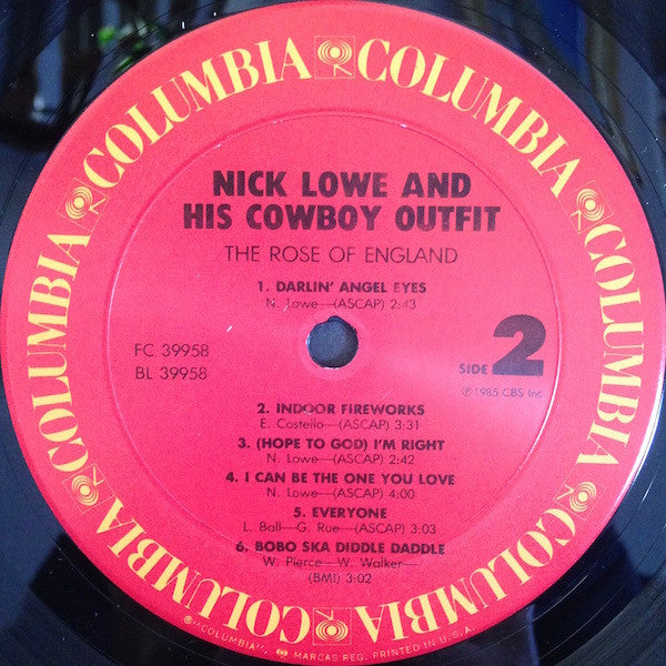 Nick Lowe And His Cowboy Outfit : The Rose Of England (LP, Album, Pit)