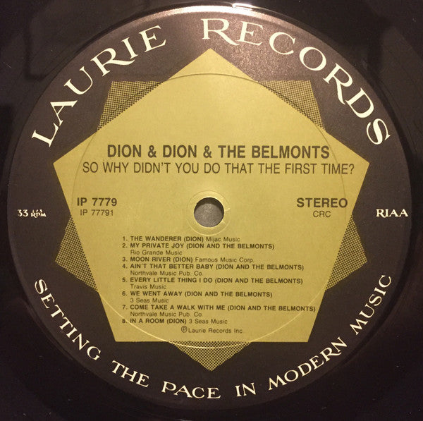 Dion (3) & Dion & The Belmonts : So Why Didn't You Do That The First Time? (LP, Comp, Club, CRC)