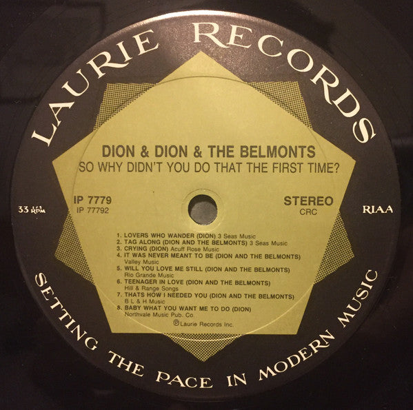 Dion (3) & Dion & The Belmonts : So Why Didn't You Do That The First Time? (LP, Comp, Club, CRC)