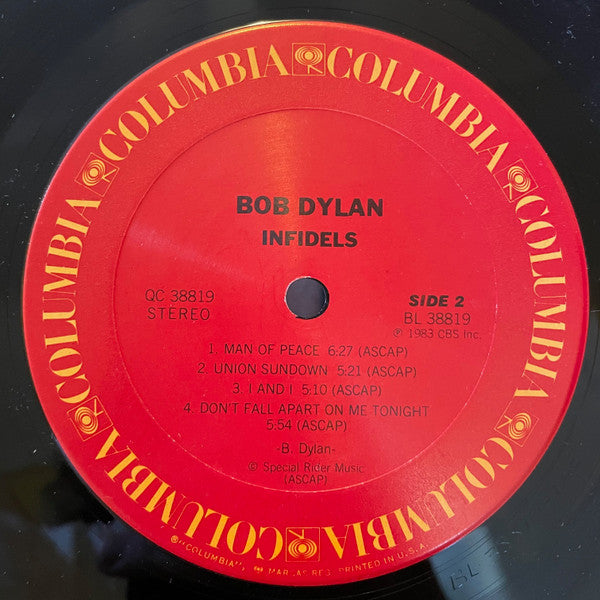Bob Dylan : Infidels (LP, Album, Car)